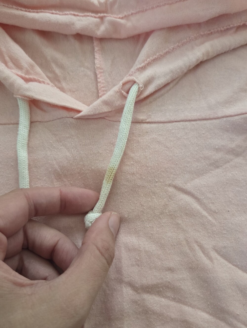 Vintage Light Pink Hooded Pullover Long Sleeve Sweatshirt Small Medium - Picture 5 of 9